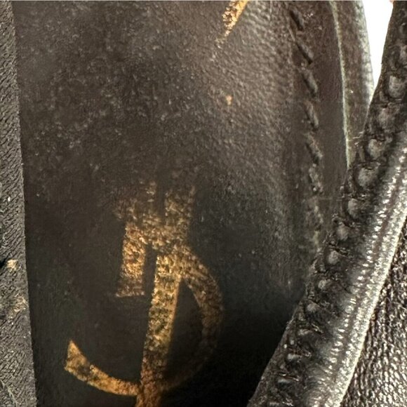 YSL Soft Black Leather Open Toe Platform Heels Size 37.5 Yves Saint Laurent - Picture 7 of 9
